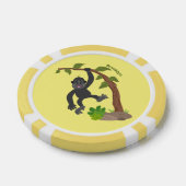 Cute happy baby gorilla cartoon illustratie poker chips (Enkel)