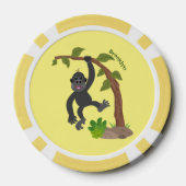 Cute happy baby gorilla cartoon illustratie poker chips (Achterkant)