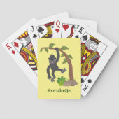 Cute happy baby gorilla cartoon illustratie pokerkaarten (Achterkant)