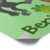 Cute happy baby gorilla cartoon illustratie poster (Hoek)