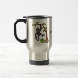 Cute happy baby gorilla cartoon illustratie reisbeker