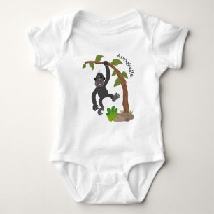 Cute happy baby gorilla cartoon illustratie romper