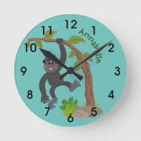 Cute happy baby gorilla cartoon illustratie