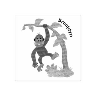 Cute happy baby gorilla cartoon illustratie rubberstempel