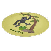 Cute happy baby gorilla cartoon illustratie snijplank (Hoek)