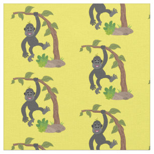 Cute happy baby gorilla cartoon illustratie stof