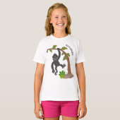 Cute happy baby gorilla cartoon illustratie t-shirt (Voorkant volledig)