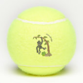 Cute happy baby gorilla cartoon illustratie tennisballen (Achterkant)