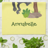 Cute happy baby gorilla cartoon illustratie theedoek (Gevouwen)