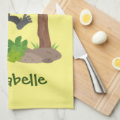 Cute happy baby gorilla cartoon illustratie theedoek (Quarter Fold)