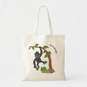 Cute happy baby gorilla cartoon illustratie tote bag