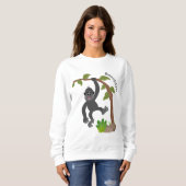 Cute happy baby gorilla cartoon illustratie trui (Voorkant volledig)