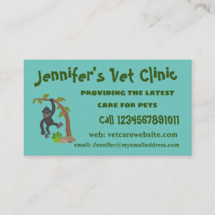 Cute happy baby gorilla cartoon illustratie visitekaartje