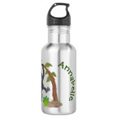 Cute happy baby gorilla cartoon illustratie waterfles (Voorkant)