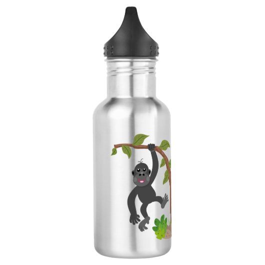 Cute happy baby gorilla cartoon illustratie waterfles (Links)