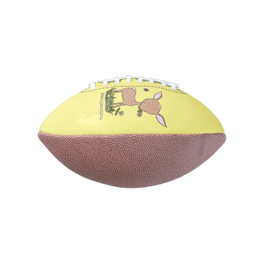 Cute happy baby hert cartoon illustratie american football (Gedraaid 90)