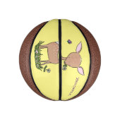 Cute happy baby hert cartoon illustratie basketbal (Verticaal)