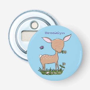 Cute happy baby hert cartoon illustratie button flesopener