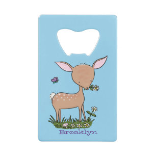 Cute happy baby hert cartoon illustratie creditkaart flessenopener