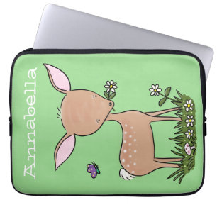 Cute happy baby hert cartoon illustratie laptop sleeve
