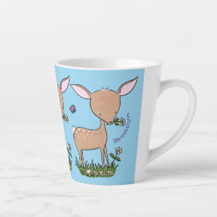 Cute happy baby hert cartoon illustratie latte mok