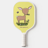 Cute happy baby hert cartoon illustratie pickleball paddle (Achterkant)