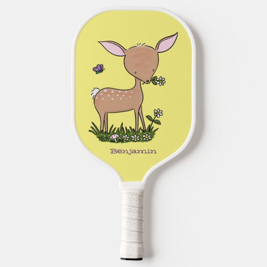 Cute happy baby hert cartoon illustratie pickleball paddle (Achterkant)