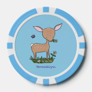 Cute happy baby hert cartoon illustratie poker chips
