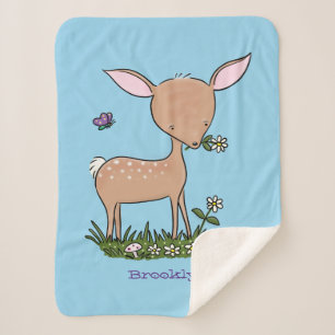 Cute happy baby hert cartoon illustratie sherpa deken