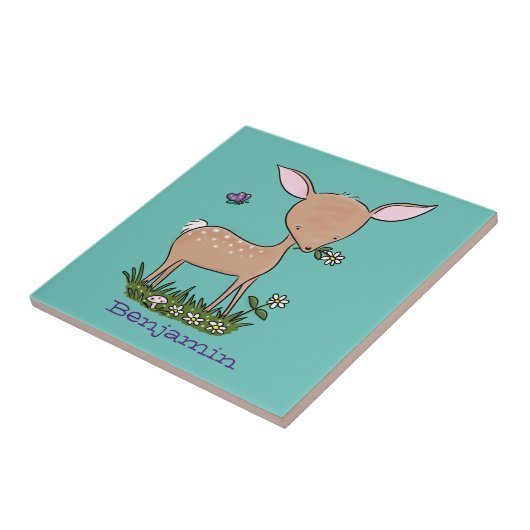 Cute happy baby hert cartoon illustratie tegeltje (Zijkant)