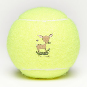 Cute happy baby hert cartoon illustratie tennisballen