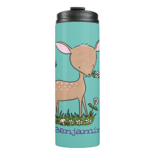Cute happy baby hert cartoon illustratie thermosbeker