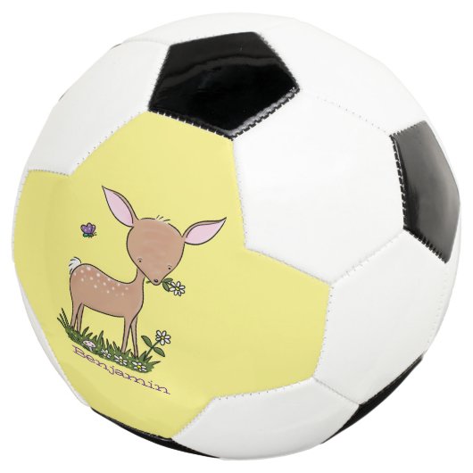 Cute happy baby hert cartoon illustratie voetbal (Drie kwart)