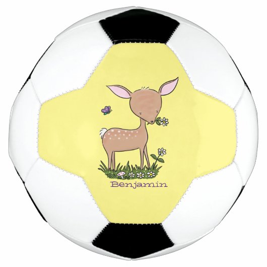 Cute happy baby hert cartoon illustratie voetbal (Voorkant)