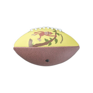 Cute happy baby orangutan cartoon illustratie american football