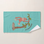 Cute happy baby orangutan cartoon illustratie bad handdoek (Handdoek)