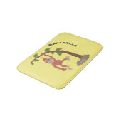 Cute happy baby orangutan cartoon illustratie badmat (Gekanteld)