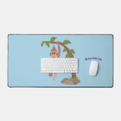 Cute happy baby orangutan cartoon illustratie bureaumat (Keyboard & Muis)