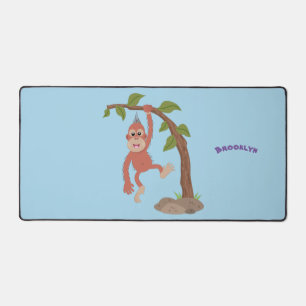 Cute happy baby orangutan cartoon illustratie bureaumat