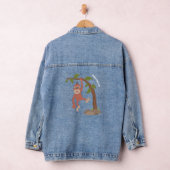 Cute happy baby orangutan cartoon illustratie denim jacket (Hangar)