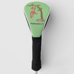 Cute happy baby orangutan cartoon illustratie golfheadcover