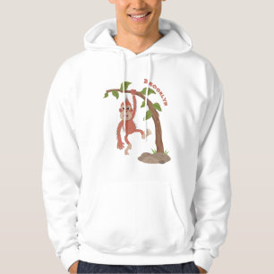 Cute happy baby orangutan cartoon illustratie hoodie