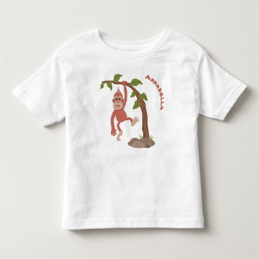 Cute happy baby orangutan cartoon illustratie kinder shirts (Voorkant)