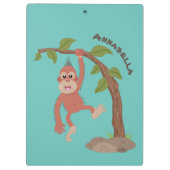 Cute happy baby orangutan cartoon illustratie klembord (Achterkant)