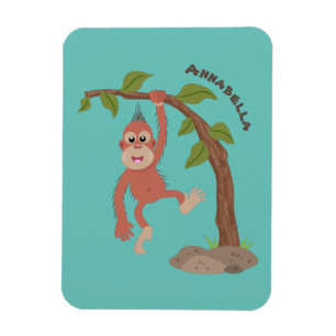 Cute happy baby orangutan cartoon illustratie magneet