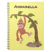 Cute happy baby orangutan cartoon illustratie notitieboek (Voorkant)