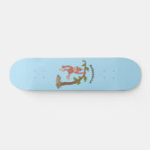 Cute happy baby orangutan cartoon illustratie persoonlijk skateboard (Horizontaal)