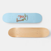 Cute happy baby orangutan cartoon illustratie persoonlijk skateboard (Horizontaal)