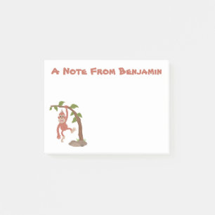 Cute happy baby orangutan cartoon illustratie post-it® notes