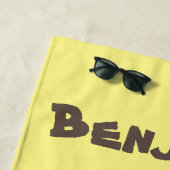 Cute happy baby orangutan cartoon illustratie strandlaken (In situ)